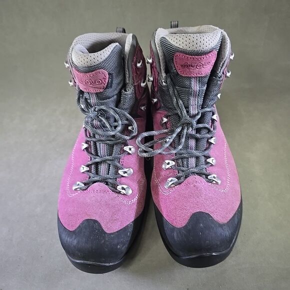 Asolo Tacoma GV Boots Womens Size 8 Pink Suede Gore Tex Vibram Hiking Anti Shock - Picture 2 of 11